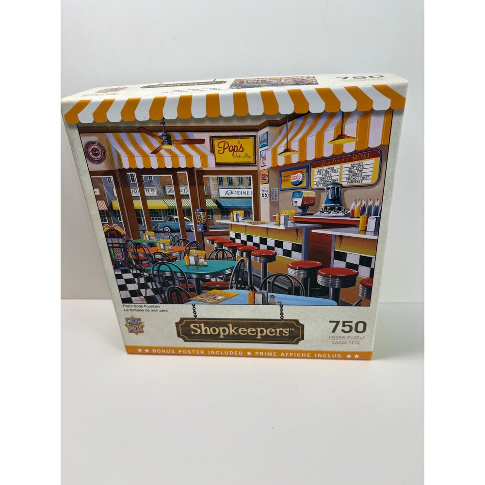 MasterPieces Shopkeepers Pop's Soda Fountain NEW Sealed 750 Piece Jigsaw Puzzle